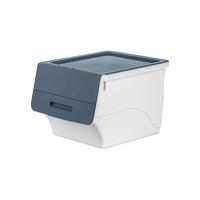 CHAHUA 茶花 2885 斜翻盖收纳箱 34L*1个 深蓝灰