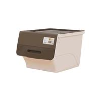 CHAHUA 茶花 2885 斜翻盖收纳箱 34L*1个 摩卡棕