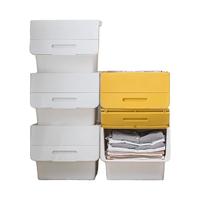 CHAHUA 茶花 2885 斜翻盖收纳箱 34L*2个 浅蓝灰