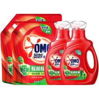 OMO 奥妙 除菌除螨洗衣液 950g*2瓶+3kg*3袋 桉树艾草香