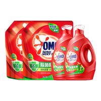 OMO 奥妙 除菌除螨洗衣液 3kg+1kg*2袋 桉树艾草香