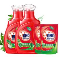OMO 奥妙 除菌除螨洗衣液 1kg*2瓶+400g*2袋 桉树艾草香