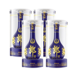 郎酒 青花郎 酱香型白酒 53度 500mL*4瓶 礼盒整箱装 中秋送礼