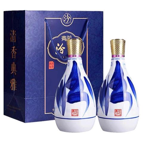 中国白酒　青花汾酒 省313元】汾酒白酒_汾酒官方旗舰店青花汾酒42度汾酒青花25 475ml*2瓶