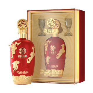WULIANGYE 五粮液 喜福盛世 龙行大运 52%vol 浓香型白酒 500ml 单瓶装