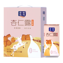 露露 随身罐低糖杏仁露早餐奶180ml*12罐植物蛋白饮料手提礼盒