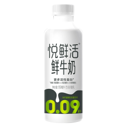 悦鲜活 鲜牛奶 保留更多活性蛋白低温奶 950ml 家庭装 950mlx4