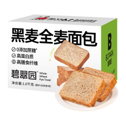 碧翠园 0脂0蔗糖黑麦全麦面包 1000g