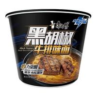 康师傅方便面 黑白胡椒 黑胡椒牛排味桶面112g单桶泡面速食 方便食品