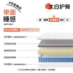 城市爱情 喜临门床垫 高纯度乳胶独袋弹簧席梦思床垫大白护脊1.5x2米偏硬