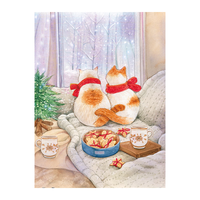 3D-JP平面塑料拼图成人1200片Jina治愈猫咪系列插画家居圣诞装饰 初雪那天（H2947）