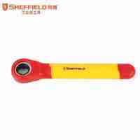 SHEFFIELD 钢盾 注塑型双色绝缘梅花棘轮扳手 13MM