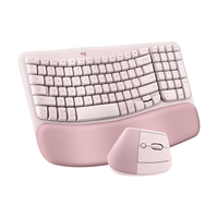 移动端、京东百亿补贴：罗技 人体工学 无线键鼠套装罗技Wave Combo 粉色