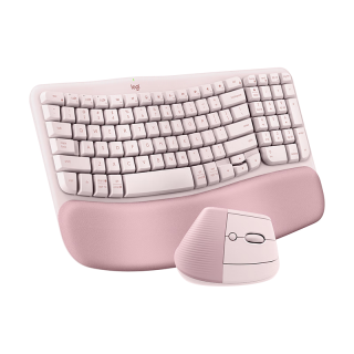  logitech/罗技 人体工学 无线键鼠套装  粉色