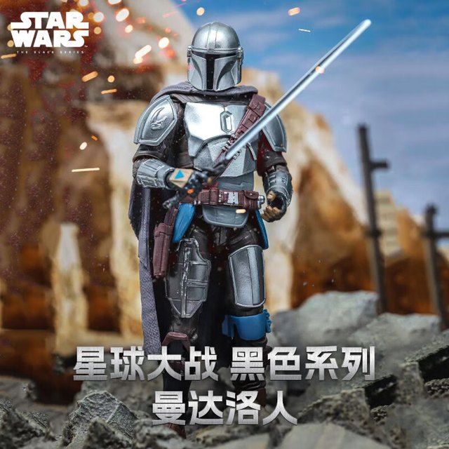 Hasbro 孩之宝 黑色系列 曼达洛人 星球大战人偶（6英寸 G0365）