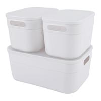 佳佰 日式简约收纳盒 1大2小 3件套