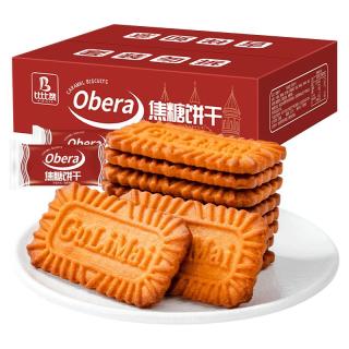 88VIP：比比赞 焦糖饼干400g比利时风味早餐小零食散装嘎嘣脆小吃休闲食品
