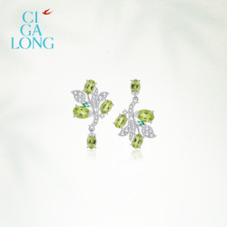 CIGALONG 莫文蔚同款CIGALONG龙梓嘉橄榄石戒指耳钉山海新中式珠宝