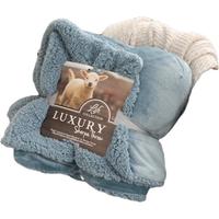J.H.Longess 家纺 双层羊羔绒毯法兰绒素色柔软舒适盖毯毛毯 Wn.法兰羊羔毯-孔雀蓝 150*200cm约2.5斤
