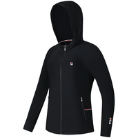 FILA 【抗菌】女装女式网球运动简约外套女士基础舒适高弹针织连帽外套