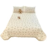 洁丽雅夹棉床盖床单单件加厚花边款双人小清新床罩 清新花蕊 200*230cm