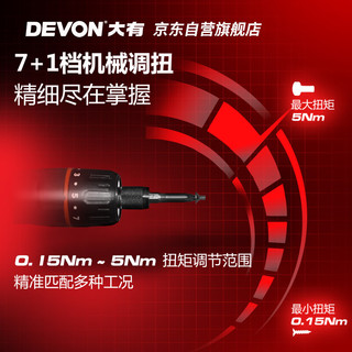 大有（Devon）第三代电动螺丝刀/起子机锂电螺丝批工具套装电工具5617+42件组套
