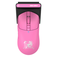 双飞燕（A4TECH）R72ProDuo 大手无线USB游戏鼠标 野蛮部落血手幽灵三角洲吃鸡CS轻量化充电底座3395电竞 黑眼圈粉 R72 Pro Duo无线鼠标 黑眼圈粉