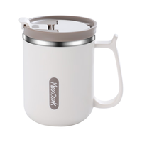 PLUS会员、国家补贴：美厨 咖啡杯 不锈钢水杯带盖保温随行杯车载便携水杯500ml 配勺 白色