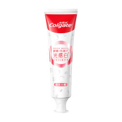 高露洁 光感白酵素美白牙膏白桃120g*1成人含氟去黄去咖啡渍除臭清新口气
