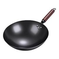 梦创手工章丘铁锅家用无涂层不粘锅炒菜锅老式炒锅