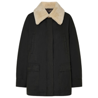 MO&Co.外套2025冬油蜡浸染猎装夹克可拆毛领/薄棉内胆MBE4COT010 深橄榄绿色 L /170