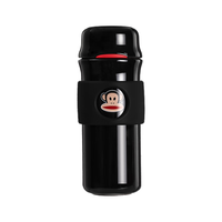 大嘴猴大容量保温杯咖啡杯男女士便携茶水杯子儿童 经典黑390ml 高级黑(直身杯+茶隔杯套) 390ml