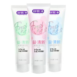 舒客 旗舰店益生菌牙膏清新口气女生清洁口腔健康家庭装正品含氟 3种口味|益生菌清新海风沁薄
