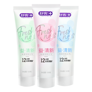 舒客 旗舰店益生菌牙膏清新口气女生清洁口腔健康家庭装正品含氟 3种口味|益生菌清新海风沁薄