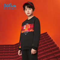 361童装男童针织长裤2025秋冬中大童运动裤儿童休闲厚裤子 经典黑 F款