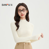 #三福打底毛衫2025冬季保暖小中领无缝内搭上衣女装504415