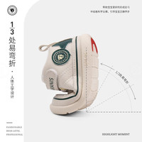 泰兰尼斯秋冬季211学步鞋女童鞋子透气男宝宝婴儿鞋软底机能鞋 米白0155 秋季超纤 21 适合脚长13.0cm