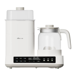 小熊 全玻璃恒温壶二合一 消毒调奶一体机 奶瓶消毒带烘干1.2L热门商品