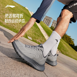 李宁 LI-NING轻羽丨跑步鞋男秋冬轻便透气软底减震回弹休闲黑色运动鞋 40