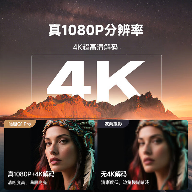 哈趣 真1080P 投影仪  Q1 Pro