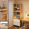 锦需 实木转柜多层窄柜子储物柜书架置物架落地家用客厅展示柜 原木色四层长50x30x181.5cm带抽屉
