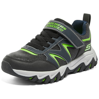 SKECHERS 斯凯奇 男童运动鞋儿童跑步鞋魔术贴撞色户外大童休闲鞋406390L 海军蓝色/柠檬色/NVLM 36