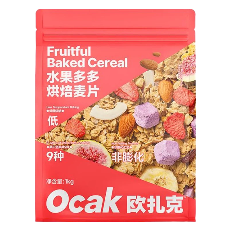 欧扎克水果多多营养早餐燕麦代餐即食烘焙麦片1kg