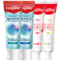 高露洁（Colgate）双抗光感白牙膏120g*2+每日光泽健齿修护牙膏120g*2去渍酵素美白 【美白】光感白每日光泽 120g*4支