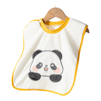 如山儿童洗漱巾背心宝宝刷牙洗脸防水围兜洗脸毛巾口水巾围嘴擦脸 双面防水【加大加厚】欢乐熊猫【32*35cm】