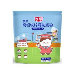 光明 高钙 铁锌 调制 青少年营养奶粉400g 牛奶粉