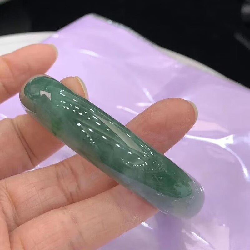 巫记翡翠手镯油青冰种老坑玉石处理翡翠手镯女送妈妈女朋友礼物 油青冰种56mm圈口