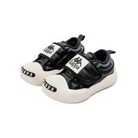 Kappa Kids卡帕童鞋儿童鞋男童运动鞋子舒适厚底魔术贴百搭女童休闲鞋板鞋 黑色 30 适合脚长188mm 30码适合脚长188mm