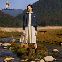 暇步士（Hush Puppies）【简洁气质】女装春季新款质感牛仔长袖衬衫 靛蓝牛仔