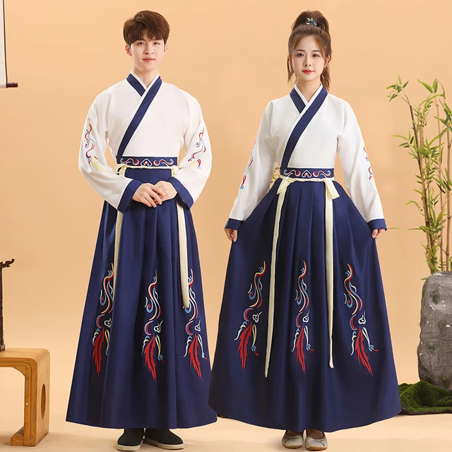 成人礼汉服中国风国学古装书童服装男童三字经小朗诵演出服装 XL